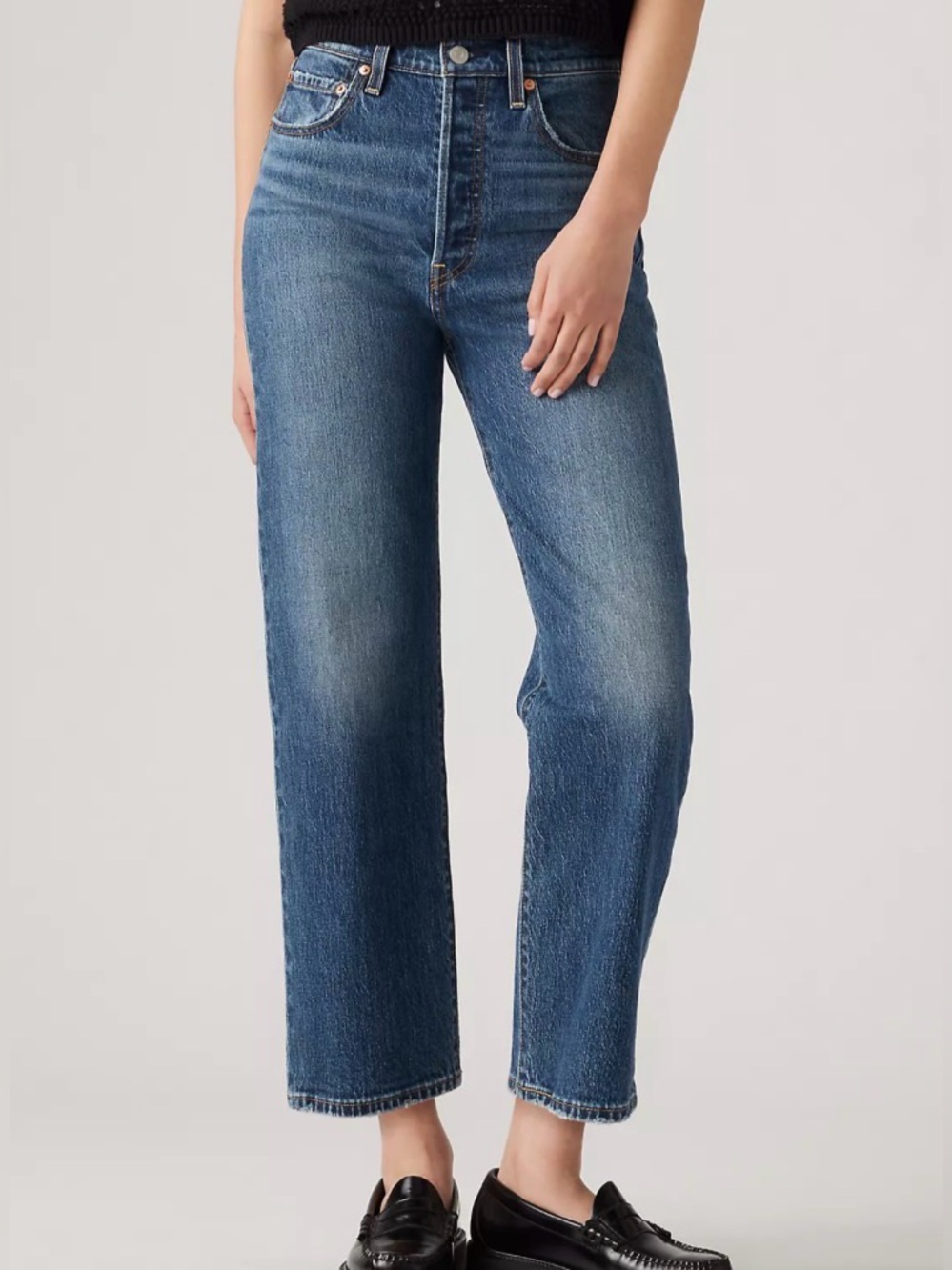 Classic High-Rise Straight Leg Jeans in Blue